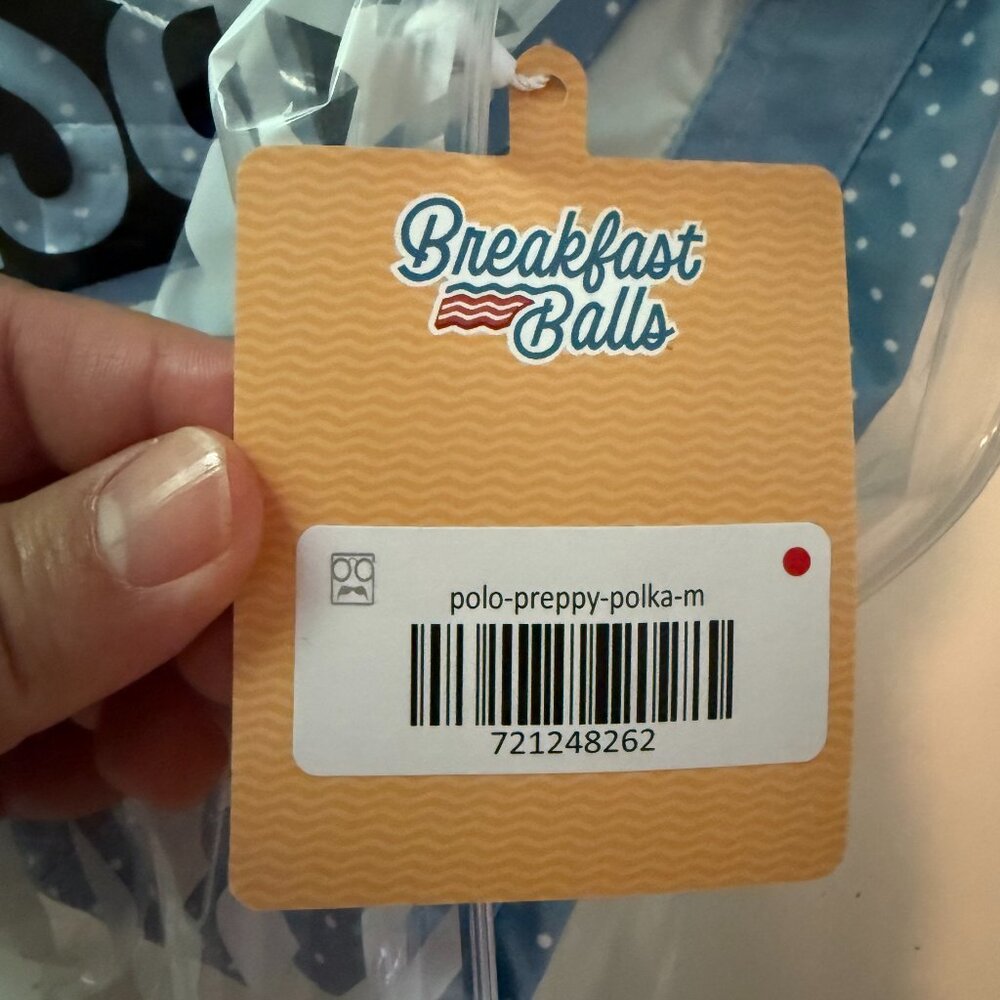 2 FOR $70: Breakfast Balls Sleeve Polo | Polka Dot Blue Size M | RSVLTS - Picture 5 of 5